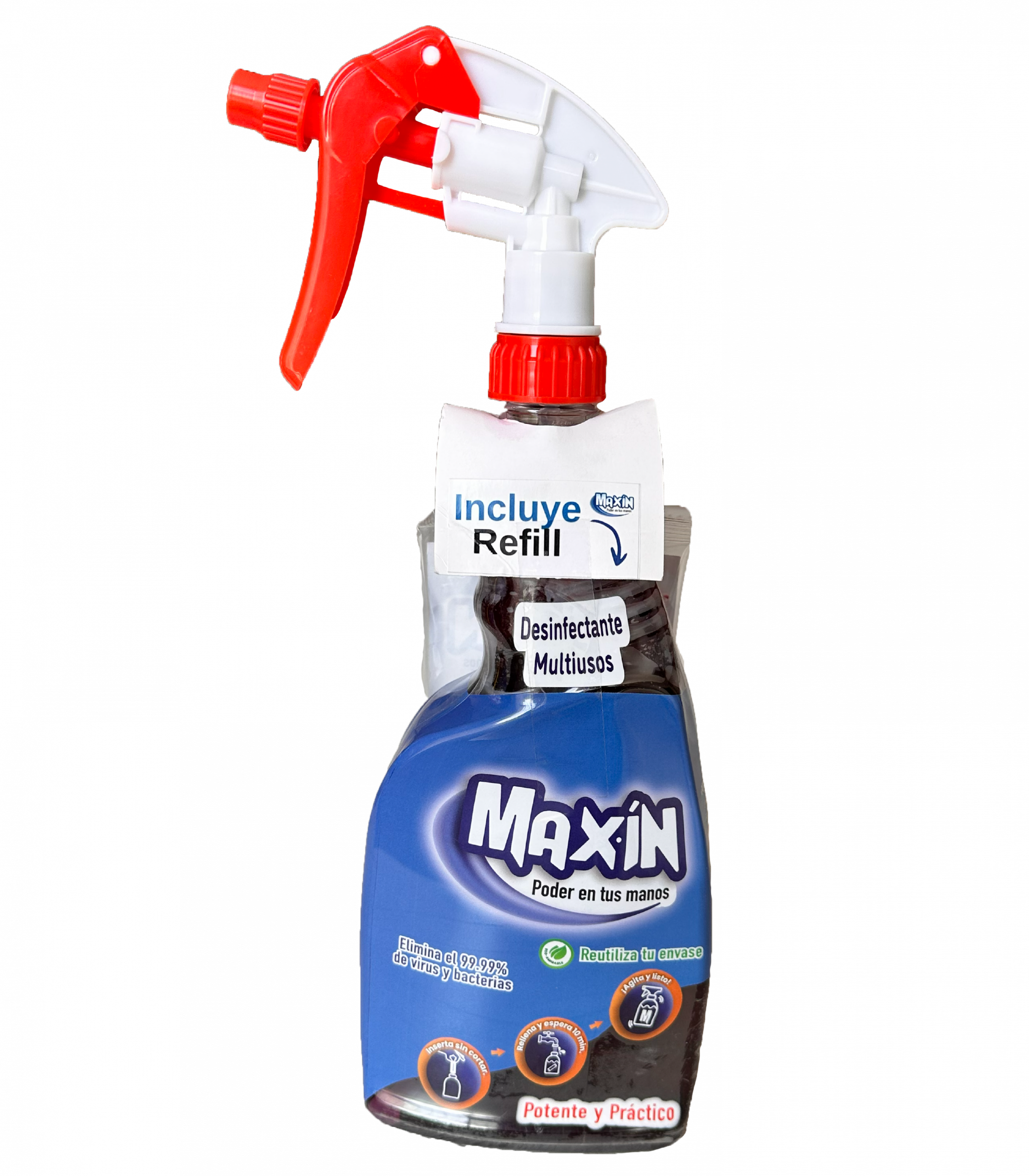 100 Desinfectante Maxin Lavanda 2 Litros (Atomizador Gratis) - Imagen 1