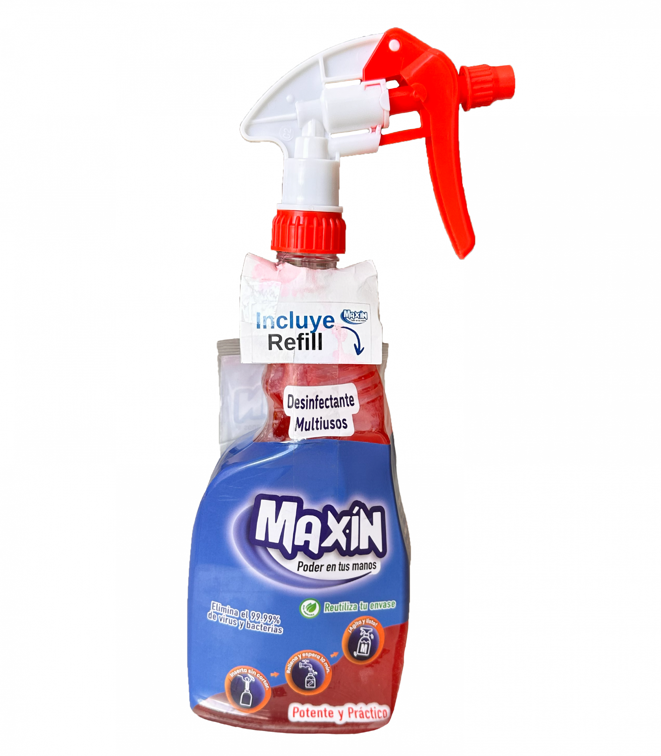 98 Desinfectante Maxin Manzana&canela 2 litros (Atomizador Gratis) - Imagen 1